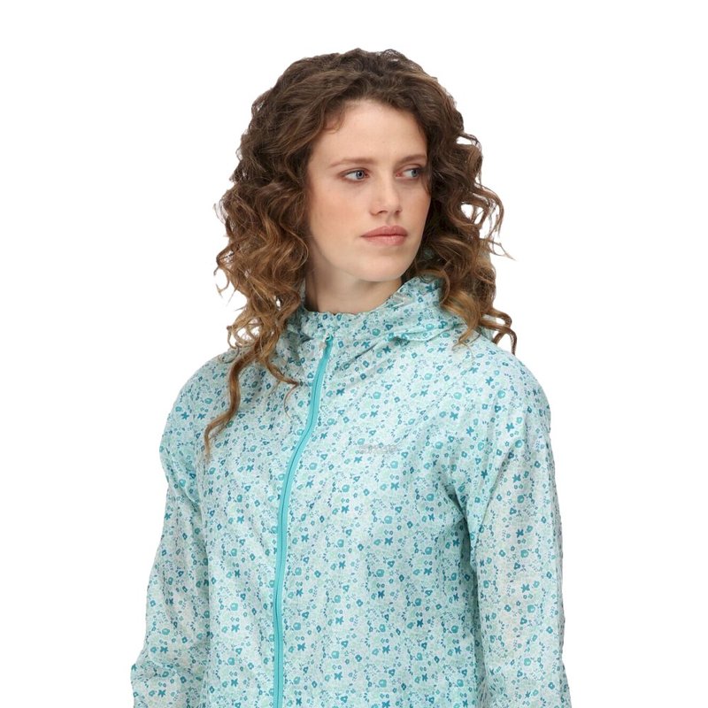 Regatta Womens/ladies Pack It Ditsy Print Waterproof Jacket In Blue