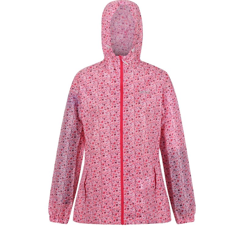 Regatta Womens/ladies Pack It Ditsy Print Waterproof Jacket In Pink