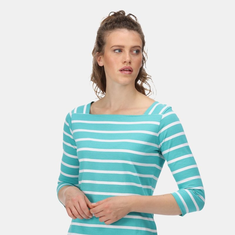 Regatta Womens/ladies Polexia Stripe T-shirt In Green