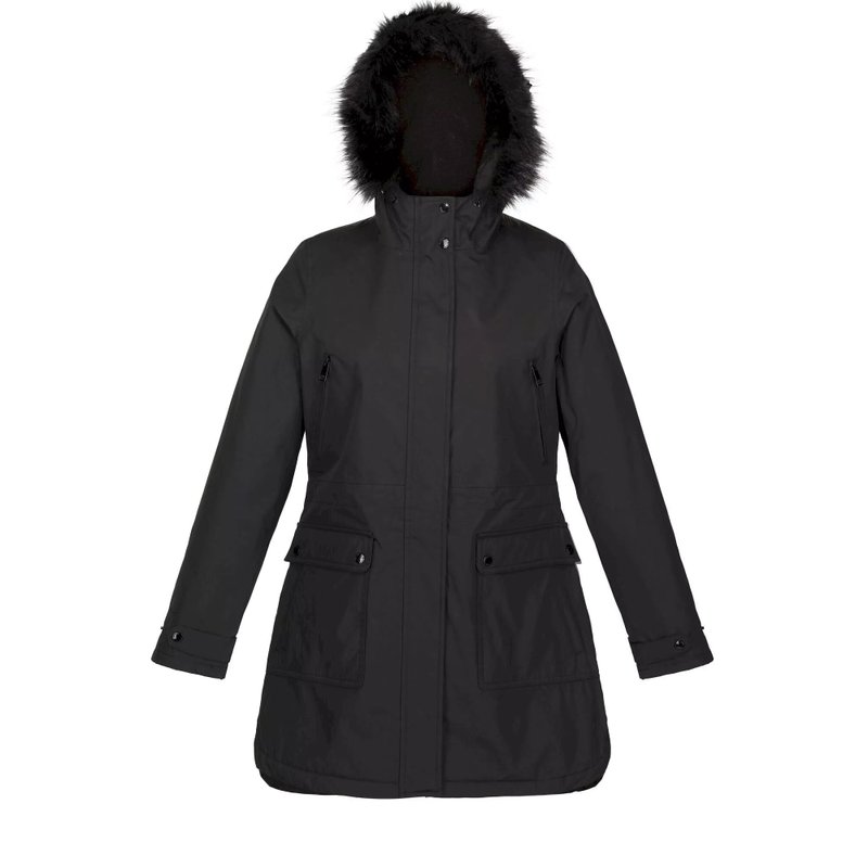 Regatta Womens/ladies Sabinka Faux Fur Trim Parka Jacket In Black