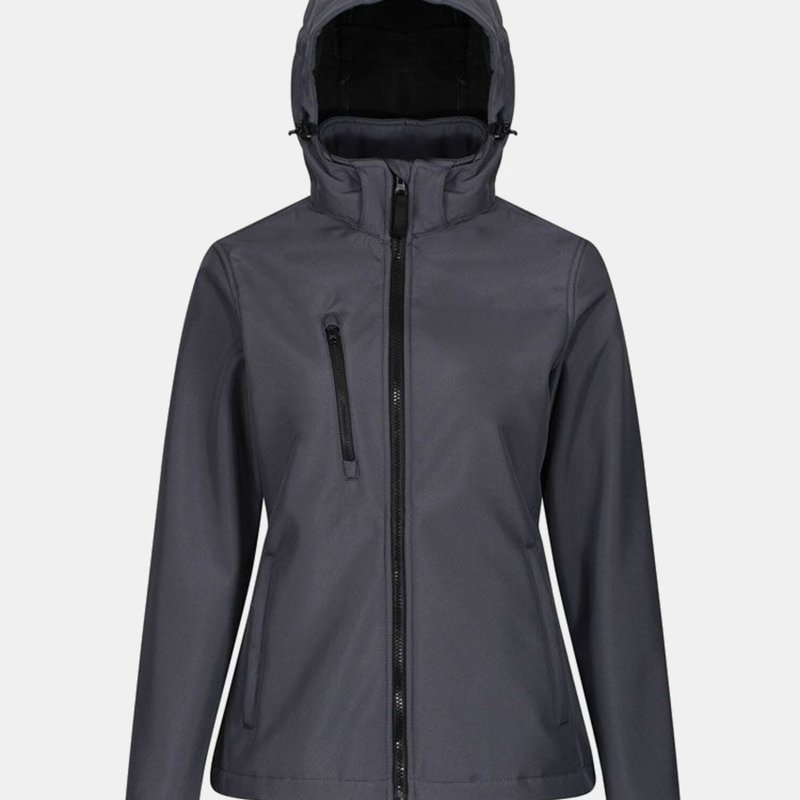 Regatta Womens/ladies Venturer Hooded Soft Shell Jacket In Grey