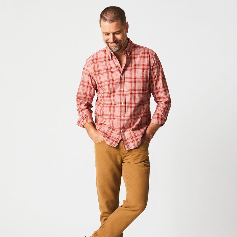Shop Billy Reid Box Plaid Tuscumbia Shirt Button Down In Red