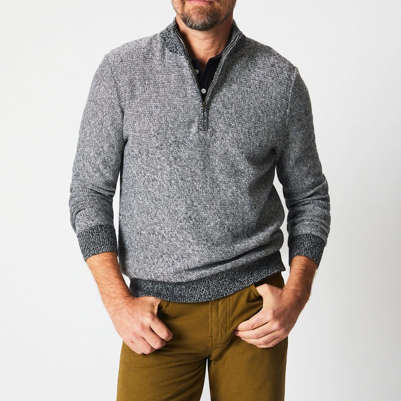 Shop Billy Reid Long Sleeve Stripe Half Zip Sweater In Grey
