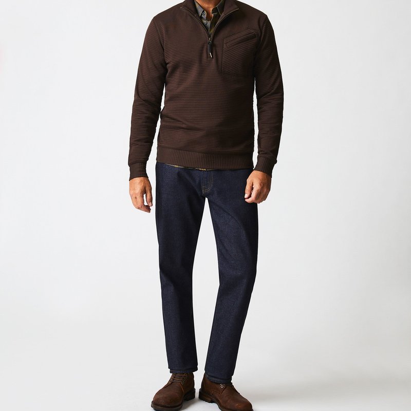 Shop Reid Quilted Half Zip Sweatshirt In Brown