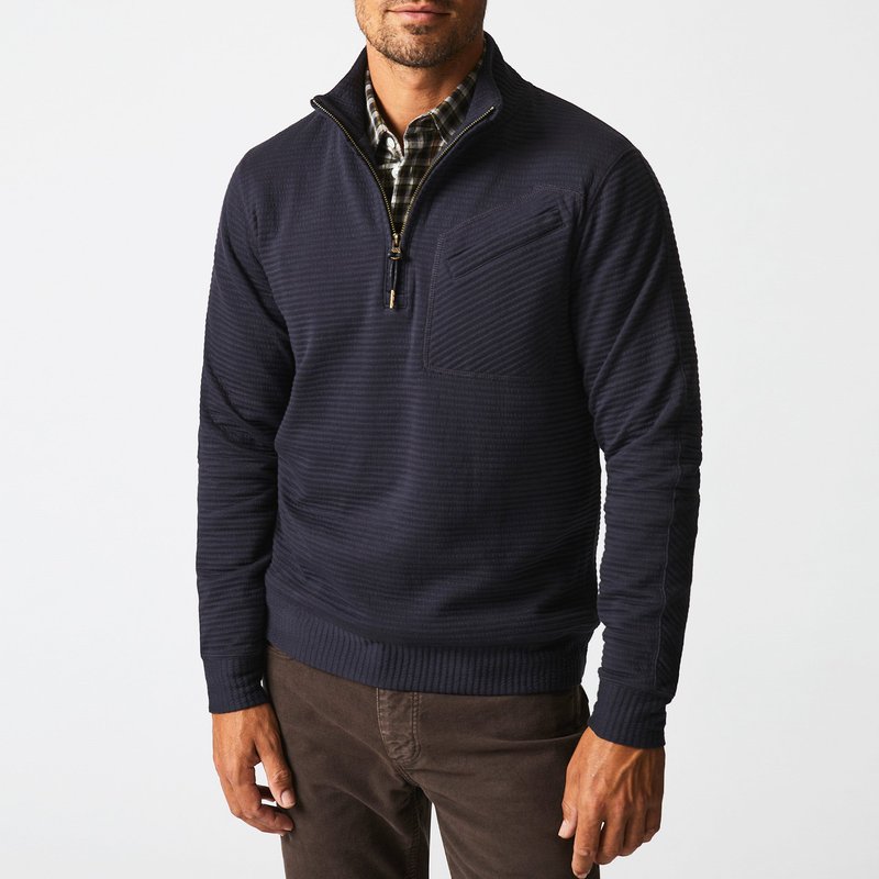 Shop Reid Quilted Half Zip Sweatshirt In Blue