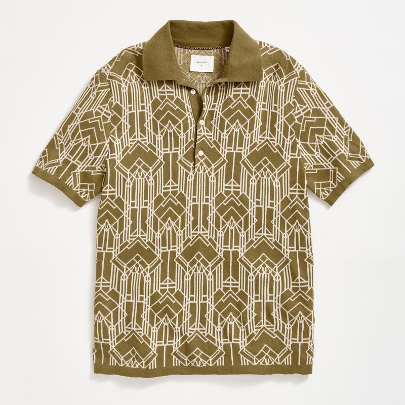 Shop Billy Reid Stained Glass Sweater Polo In Green