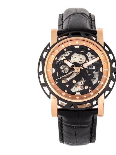 Reign Watches Reign Stavros Automatic Skeleton Leather-Band Watch product