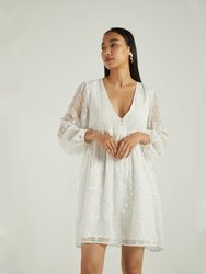 Summer Scene Dress - Coconut White