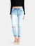 Ripped Slim Cut Cropped Jeans 2128