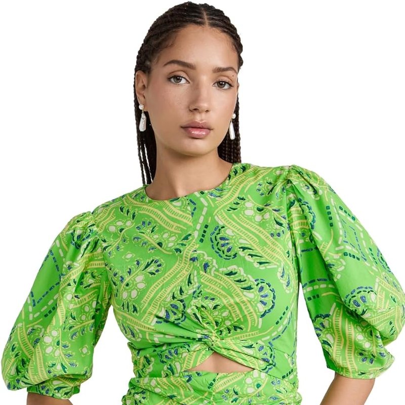 Shop Rhode Women's Isla Dress, Lime Diamond Stitch In Green