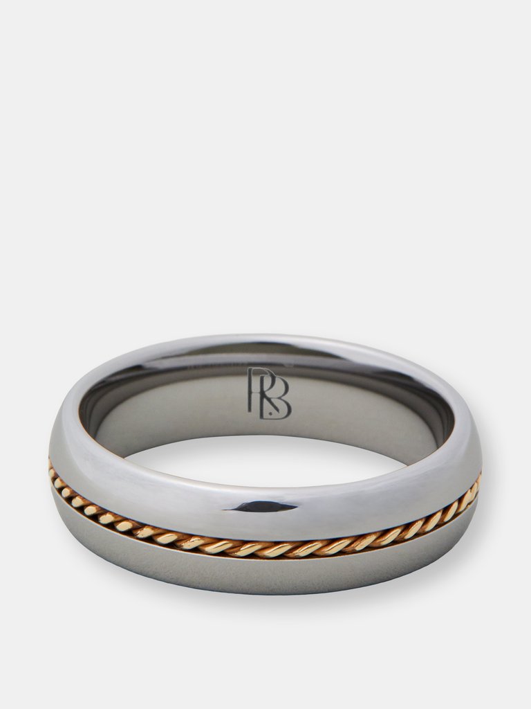14K Gold Braid Ring - Silver/Gold