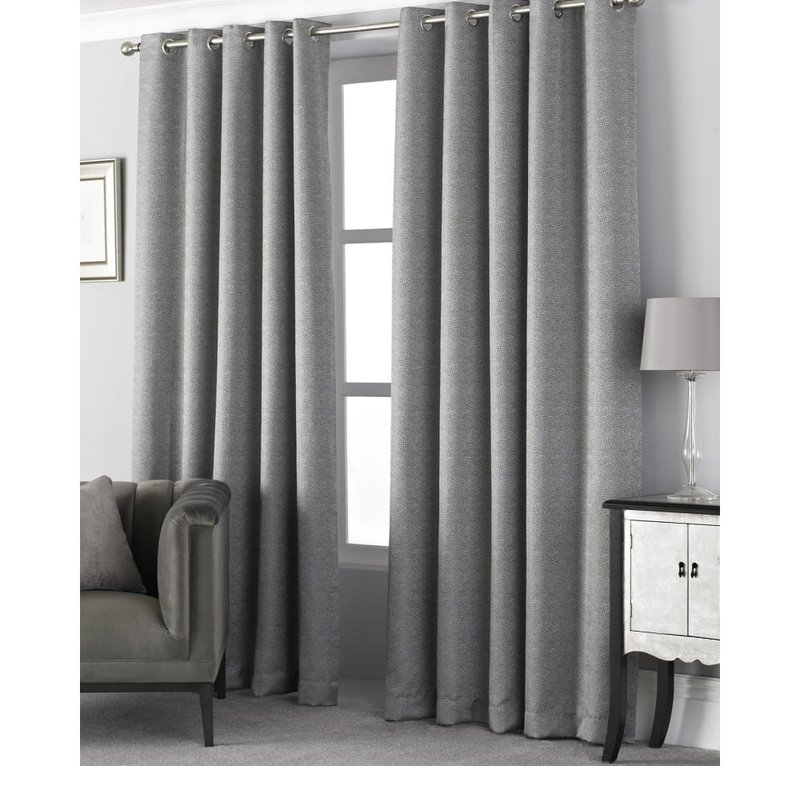Riva Home Pendleton Ringtop Eyelet Curtains (graphite) (66 X 72in) (66 X 72in) In Grey