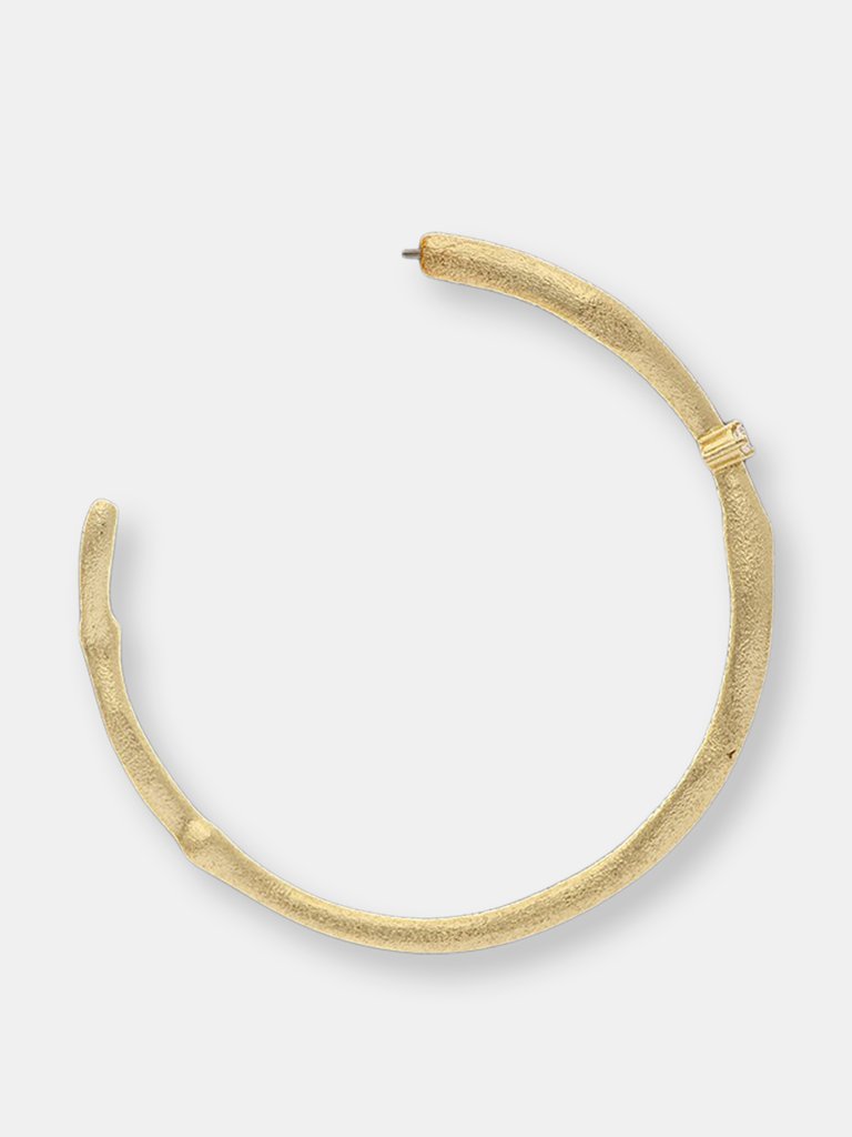 Bamboo + Cz Hoop Earrings