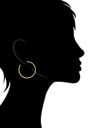 Bezel Hoop Earrings 1.5"