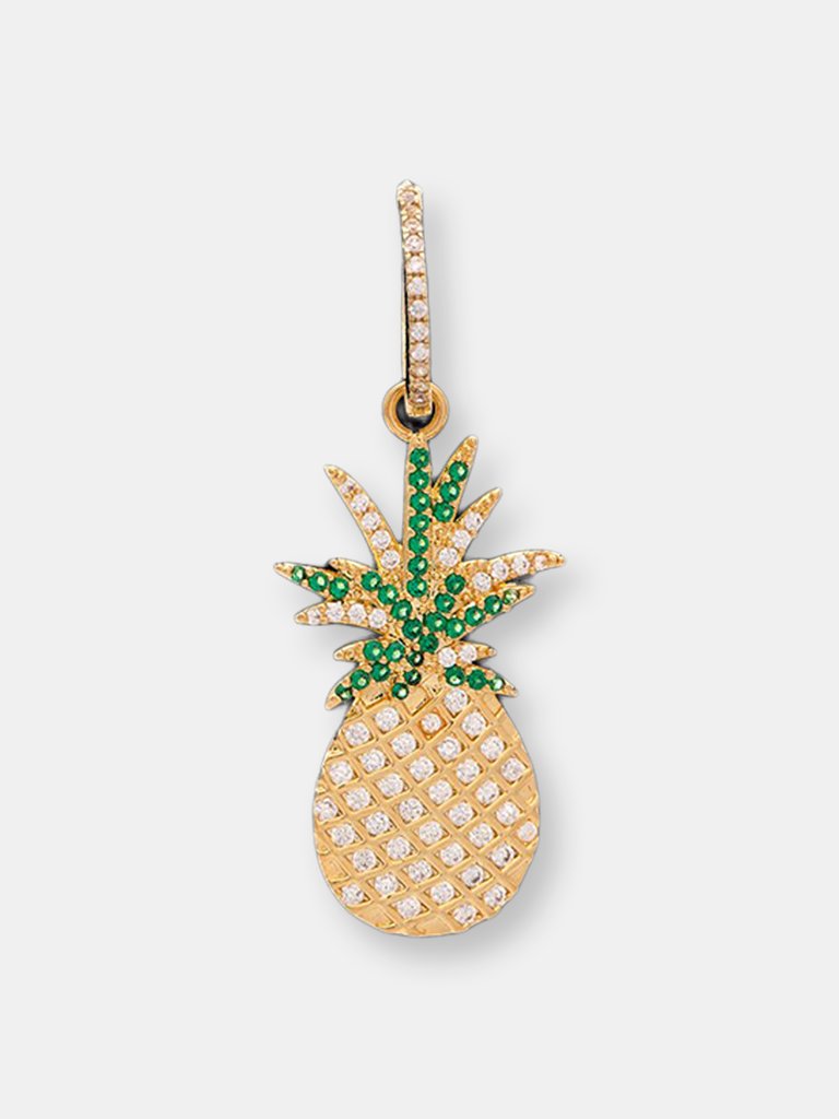Convertible Pineapple Emerald + Cz Dangle Earrings