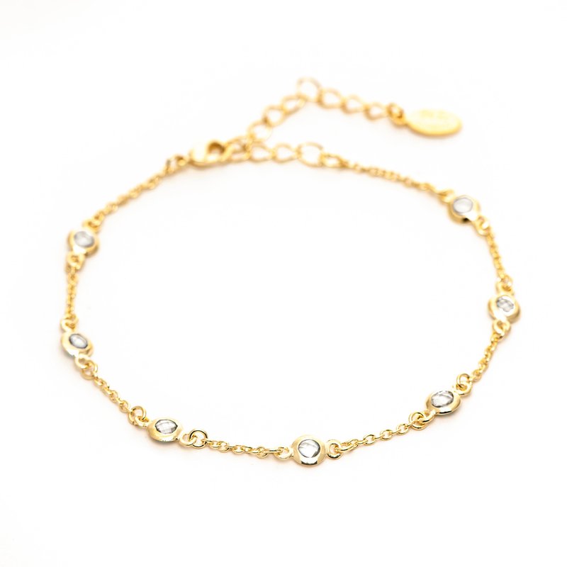 Rivka Friedman Crystal Bezel Station Bracelet In Gold