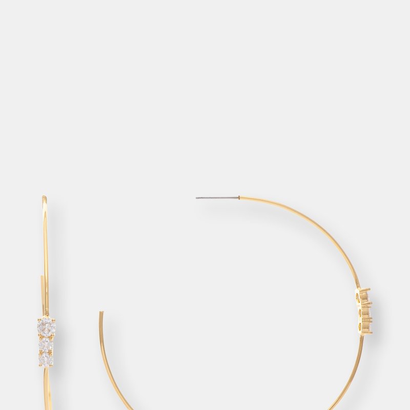 Rivka Friedman Cubic Zirconia Cluster Hoop Earrings In Gold