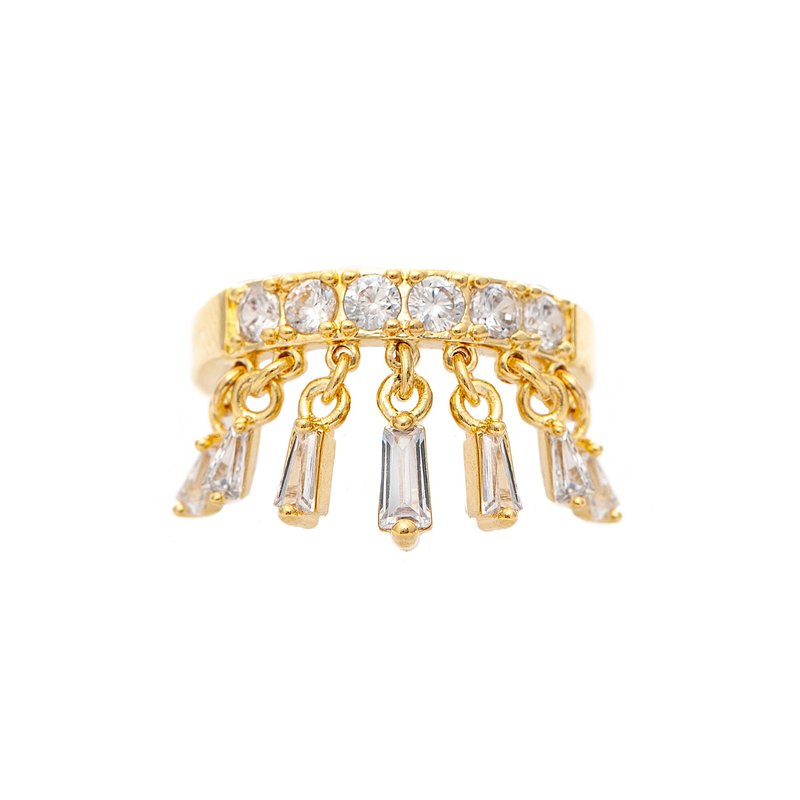 Shop Rivka Friedman Cubic Zirconia Dangle Band Ring In Gold