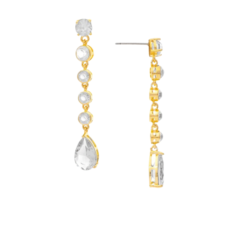 Rivka Friedman Cubic Zirconia Dangling Drop Earrings In Gold
