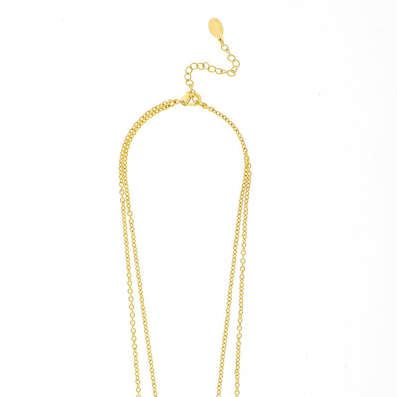 Rivka Friedman Double Layer Cubic Zirconia Pendant Necklace In Gold