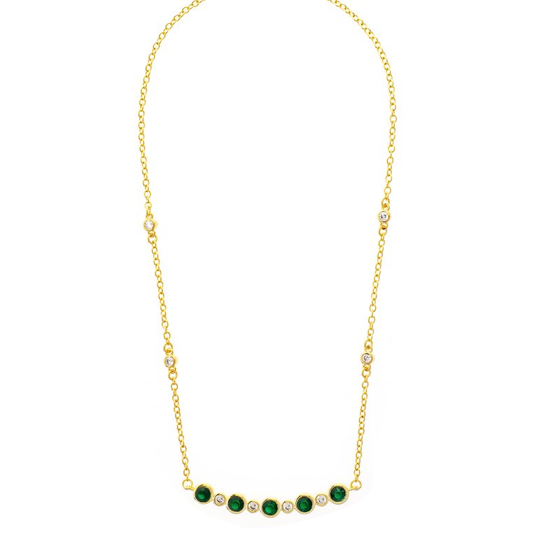 Rivka Friedman Emerald Crystal + Cubic Zirconia Pendant Necklace In Green