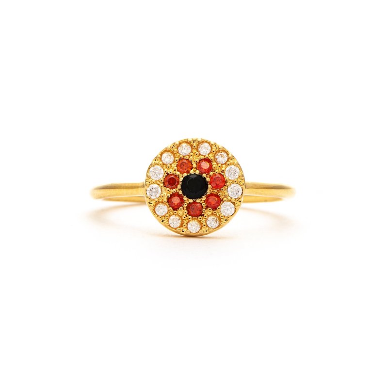 Shop Rivka Friedman Evil Eye Ruby Crystal + Cubic Zirconia Ring In Gold