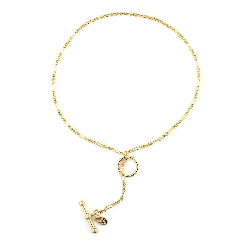 Rivka Friedman Figaro Chain Link Toggle Necklace In Gold