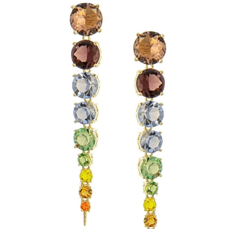 Rivka Friedman 18k Plated Crystal Dangle Earrings In Gold