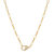 Pave Cubic Zirconia Lobster Clasp Necklace On Paper Clip Chain - Gold