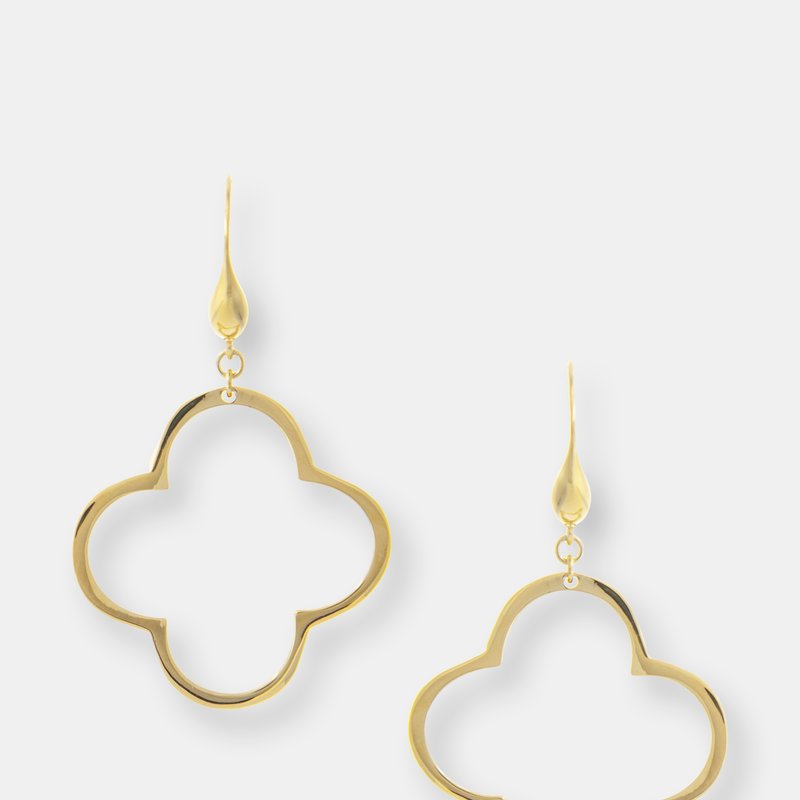 Rivka Friedman Polished Clover Drop Earrings In Gold