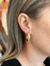 Polished Cubic Zirconia Center Hoop Earrings