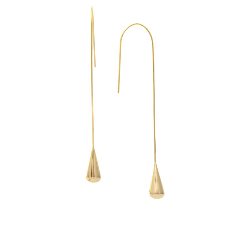 Rivka Friedman Polished Drop Threader Earrings In Gold
