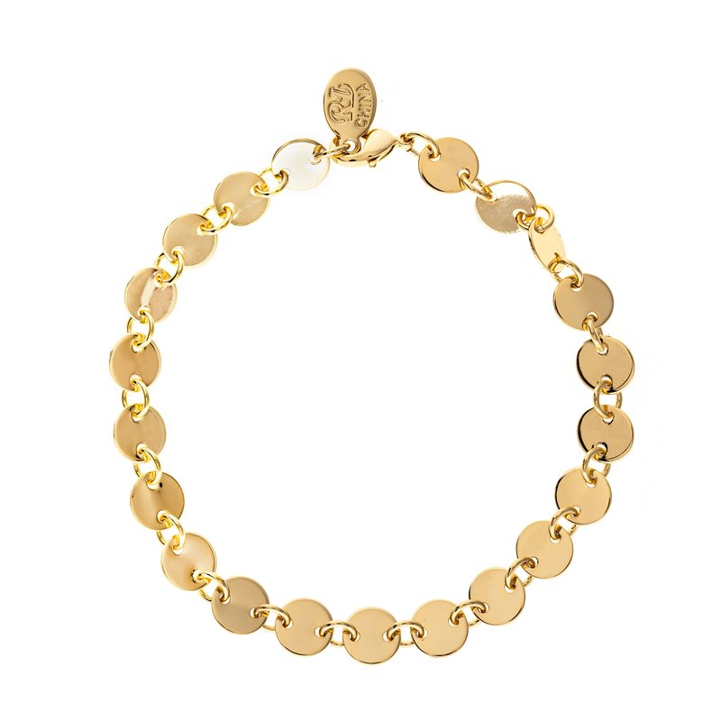 Rivka Friedman Polished Mini Disc Bracelet In Gold