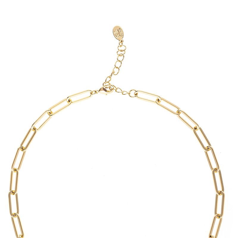 Rivka Friedman Polished Paperclip Strand Chain Necklace In Gold