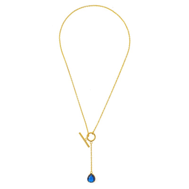 Rivka Friedman Poppy Teardrop Toggle Lariat Necklace In Gold