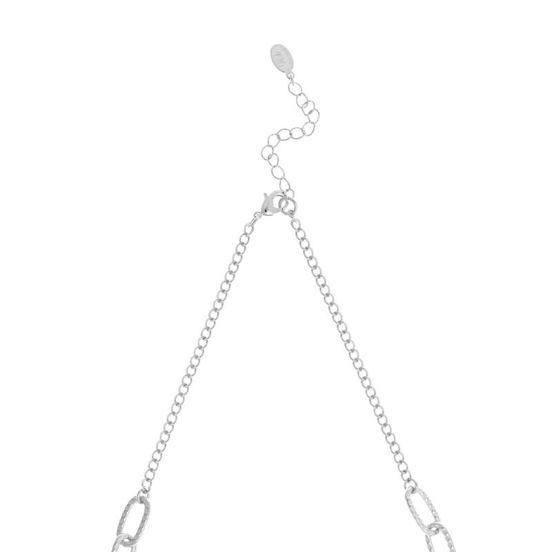 Rivka Friedman Rhodium Chain Link Necklace In White