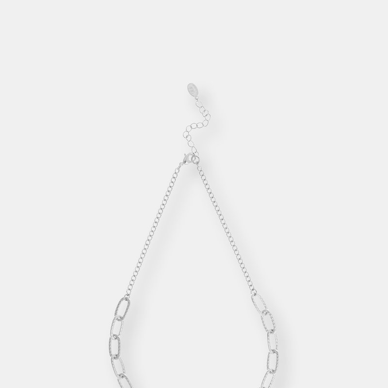 Rivka Friedman Rhodium Chain Link Necklace In Silver
