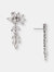 Rhodium Clad CZ Multi-Shape Drop Earrings - Silver
