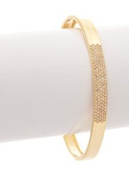 Satin Bangle With Encrusted Cubic Zirconia Accent