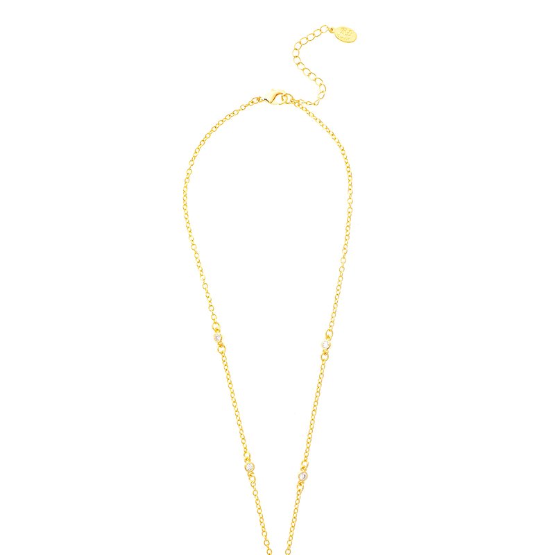 Rivka Friedman Satin Disc With Cubic Zirconia Accent Bale Pendant In Gold