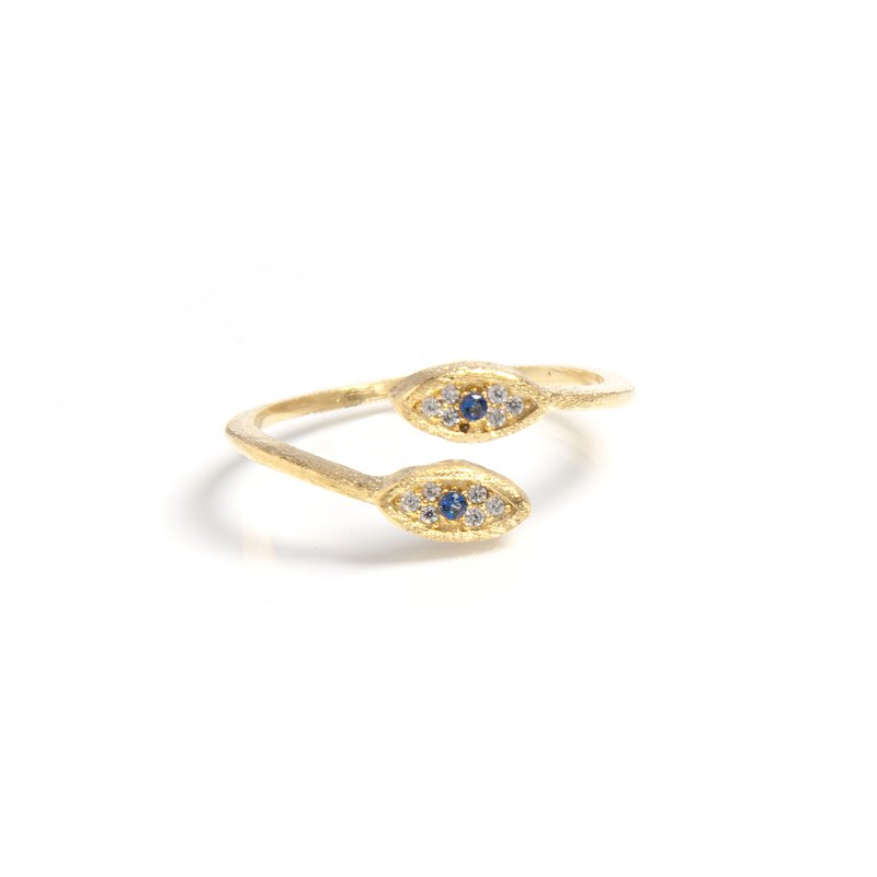 Rivka Friedman Simulated Diamond Bypass Ring In Gold