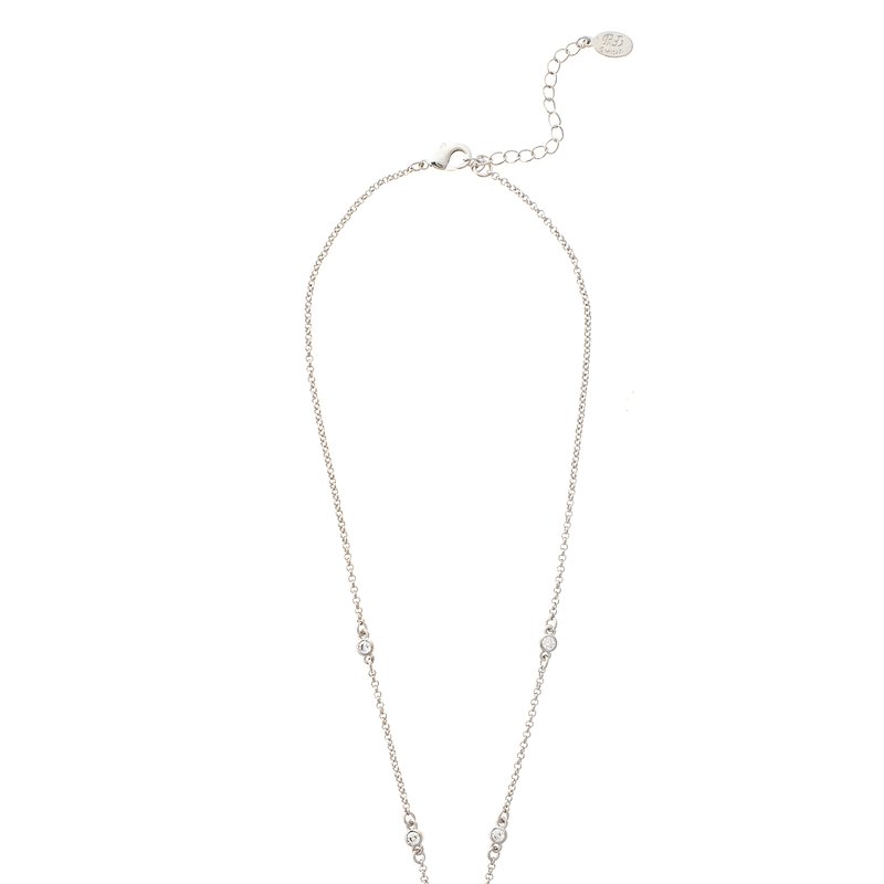 Rivka Friedman Pave Cubic Zirconia Disc Necklace In White