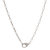 White Rhodium Pave Cubic Zirconia Lobster Clasp Necklace On Paper Clip Chain - Silver