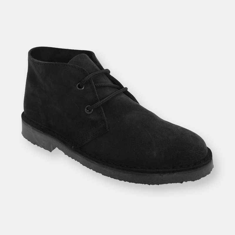 Roamers Adults Unisex Real Suede Unlined Desert Boots (black)