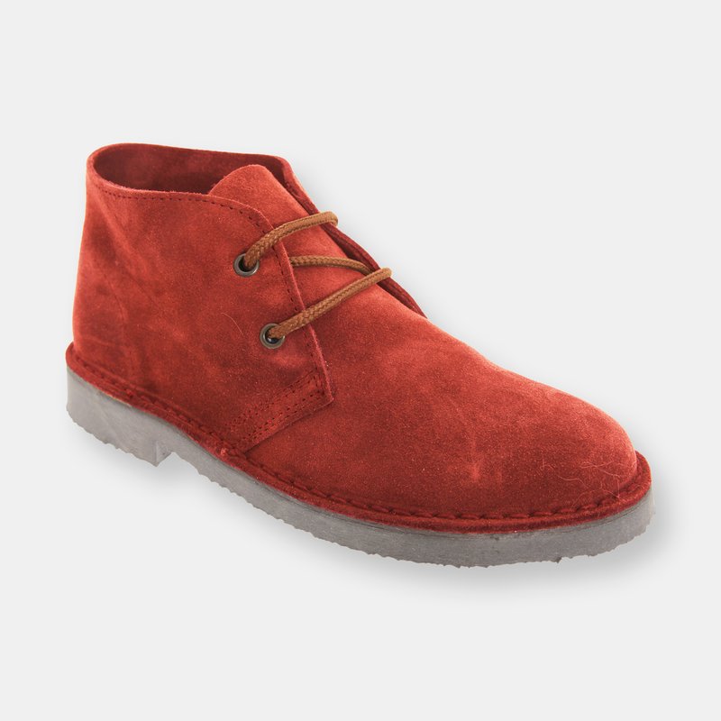 Roamers Adults Unisex Real Suede Unlined Desert Boots (red)