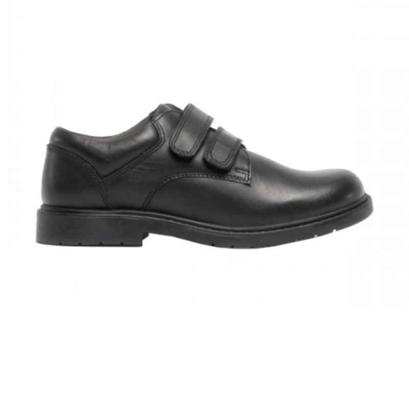 Shop Roamers Boys Twin Touch Fastening Casual Leather Shoe In Black