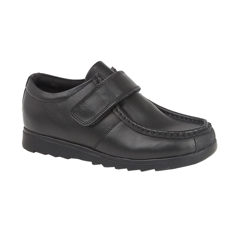 Shop Roamers Childrens/boys One Bar Touch Fastening Casual Shoe In Black