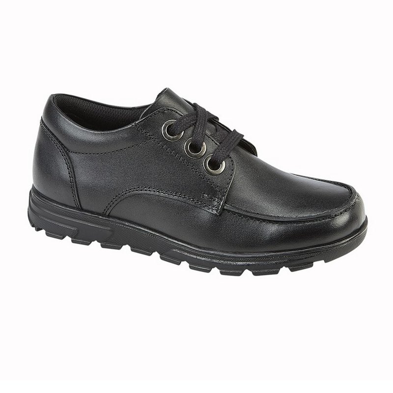 Shop Roamers Girls Leather School Shoes In Black