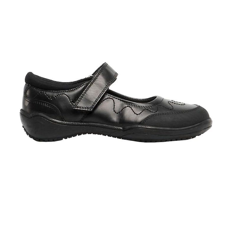 Shop Roamers Girls Leather Touch Fastening School Shoe In Black