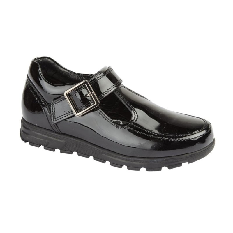 Roamers Girls Patent Leather Mary Janes In Black